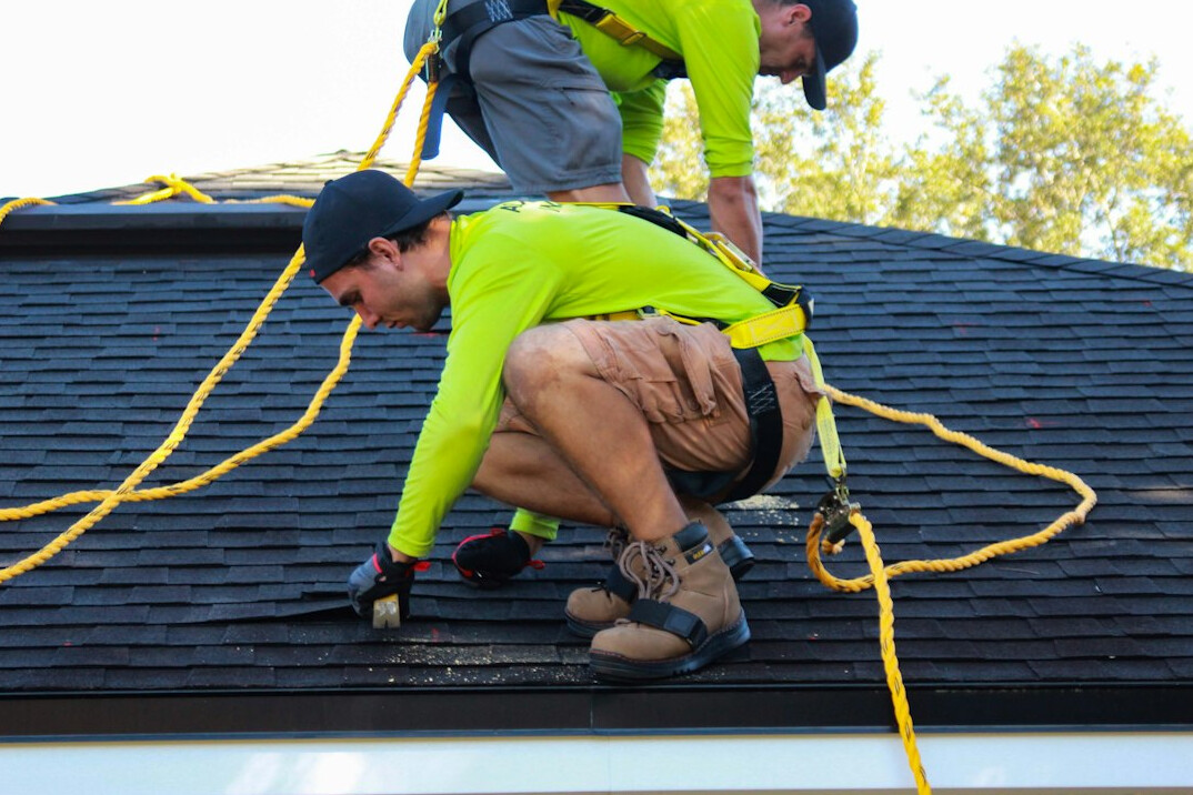 solar panels on roof
