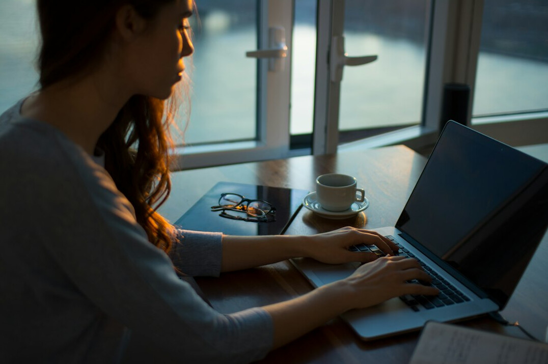 person working remotely