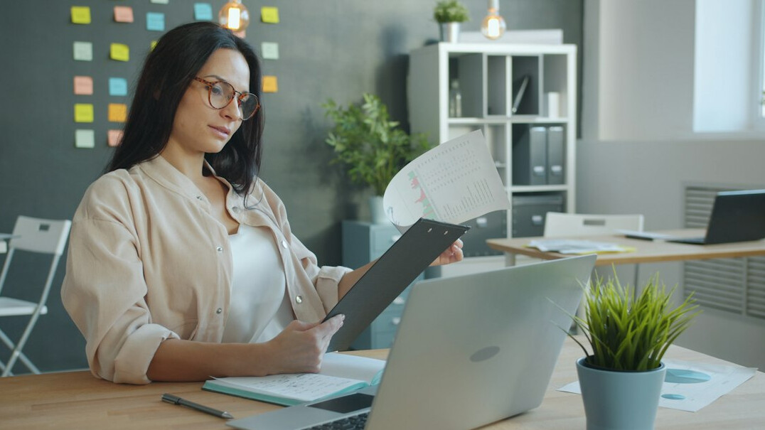 researcher analyzing data