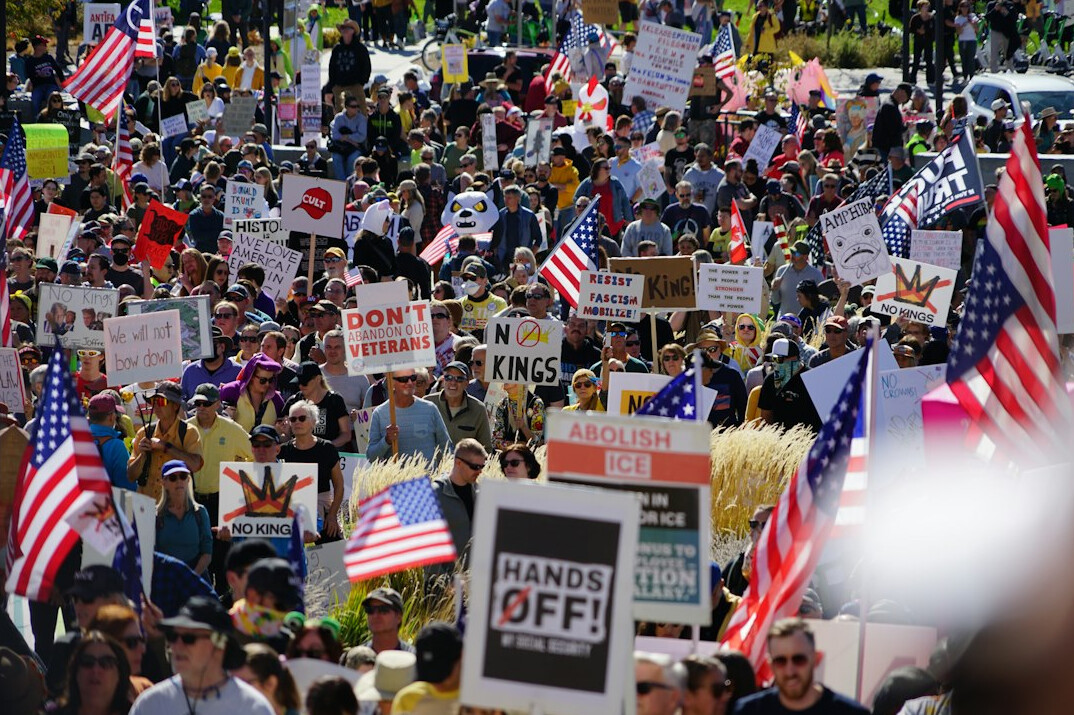 crowd at political rally
